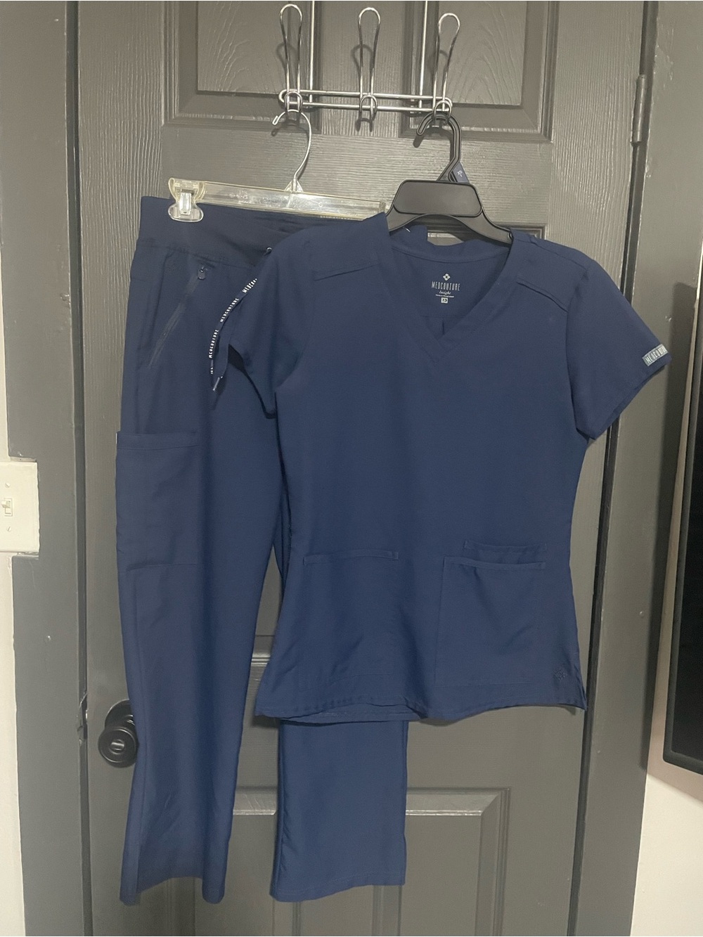 Med Couture Navy Women's Scrub Top & Jogger Set